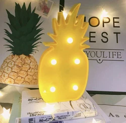 Decorative yellow pineapple shape Night Light for kids room, Nursery and more .This nursery night lamp is portable and...