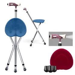 Color: Blue  Material: Aluminum + ABS  Seat Height: 18.5” - 22”  Cane Height: 32” - 36”  Seat Dimension: 10”...