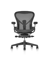 The Aeron in Onyx goes one step further. Herrman Miller Aeron Chair Remastered Features: Size B. Harmonic Tilt supports...