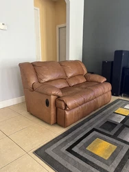 couches sofas used leather. Brown leather reclining sofa in great condition