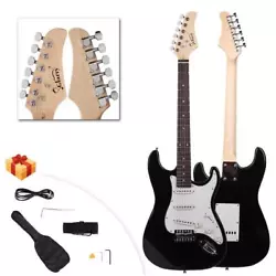 The Glarry GST Rosewood Fingerboard Electric GuitarBagShoulder Strap Pick Whammy Bar Cord Wrench Tool is made based on...