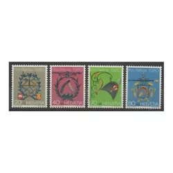 Suisse - 1980 - No 1106/1109 - Art. For those which are not (new with hinge or canceled), the condition is indicated in...