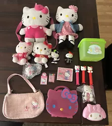 Lot Of Misc Sanrio Hello Kitty & Friends Plushes Toys Purse Merchandise. You will receive all shown in photo. Please...