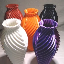 Choose from a variety of colors of these beautiful vases, 3D printed from PLA material.