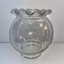 Vintage 70’s? Ruffle Rim Glass CARNIVAL PRIZE Toss Game Fish Bowl SMALL Betta TankNo chips or cracks. Some scratches...