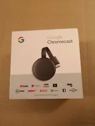 Google Chromecast 3rd Generation Media Streamer for TV - Charcoal. Condition is 