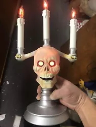HallowScream Candelabra Halloween Lighting Skull Glowing Eyes 1994 Tested. See pictures for condition. Very good