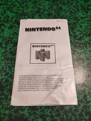 Précautions demploi /informations pour Nintendo 64 -  Vendu comme sur les photos de lannonce en ligne Plein dautres...