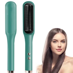 CARE FOR YOUR HAIR - The set temperature of the hair straightener brush can be set between 130℃ and 200℃, a total...