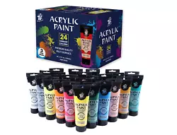 TBC The Best Crafts Acrylic Paint Set, 24 Tubes of 4 Oz / 120mL, Large Acrylic Paints for Painting Canvas, Wood,...