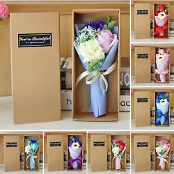 Carnation rose bouquet represents love and gratitude. Bouquet Gift Box 1. Material: soap flower. No risk of pollen...