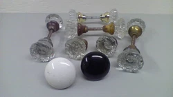 Vintage Lot of Glass Door Knobs + 2 Porcelain., one black, one white. Got these at an Estate Sale. All in good...
