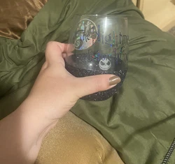 Nightmare Before Christmas Wine Glass. Custom Made, Never used before. Hand wash only!