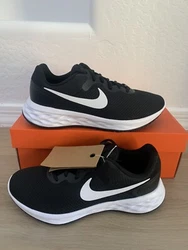 Nike Revolution 6 Extra Wide Black/White Shoes Sneakers DD8475-003 4E.