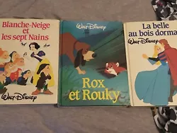 3 Livres Walt Disney Très Bon ÉtatRox et rouky Blanche neige et les sept nains La belle au bois dormant 111 pages...