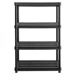 Organize-It 4-Tier 600-lb. Resin Shelving Unit - Black. Constructed from eco-friendly recycled resin, this Organize-It...