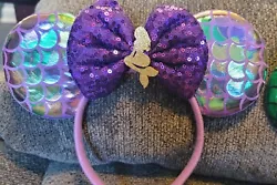 Ariel- The Little Mermaid Minnie Mouse ears headband- Disney World- Disneyland.  Fits great for 4-12 year olds