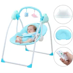Remote Foldable Electric Baby Auto-Swing Cradle Rocker Chair Bouncer Music Seat.