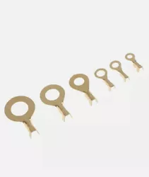 Lot de 6 Cosses Electrique Ronde en Laiton M3 M4 M5 M6 M8 M10 Auto Moto Quad ....  Pour batterie, klaxon, fil de masse...