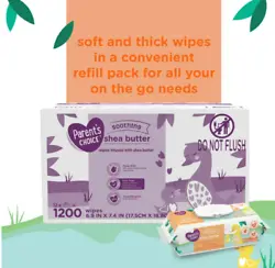 Parents Choice Shea Butter Baby Wipes 1200ct are unique cloth-like wipes that are strong, yet very soft. Enriched with...