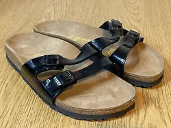 Birkenstock Ibiza Black Patent Leather Sandals Women’s US 7 EUR 38. Please review pictures before purchasing. In...