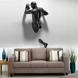 1pc x Wall Art Statue. Style: 3D through the wall abstract character. Due to lighting problems, display and other...