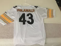 Only worn once.NFL Pittsburgh Steelers Troy Polamalu Away Jersey (White) - Size 3XL (Size 54).