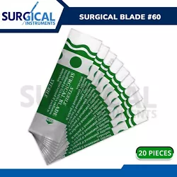 20 Scalpel Blades #60 - Carbon Steel. WHILE YOUR OTHER DISPOSABLE SCALPEL BLADES # 60 scalpel blade 60 that is SAFE and...