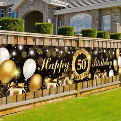 【Happy Birthday Party Banner】You will receive 1pcs extra large black and gold happy birthday banner, it is large...