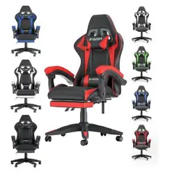 【Big and Tall Gaming Chair with Footrest】 Combat fatigue from long periods of sitting by using our footrest chair...