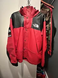 Supreme x The North Face Leather Mountain Parka Jacket FW18 - Red XL - NWT.
