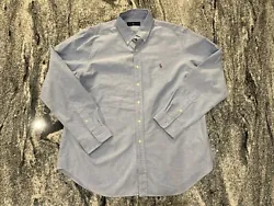 Elevate your style with this timeless Polo Ralph Lauren Mens Button-Down Shirt in blue. Crafted from premium twill...