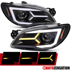 SPECDTUNING DEMO VIDEO: 2006-2007 SUBARU IMPREZA WRX PROJECTOR HEADLIGHTS. Designed with sequential LED signal lights....