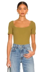 Womens Size L n:Philanthropy Langley Body Suit Olive NWT. Chest 16”Length 20” to hem of shirt top