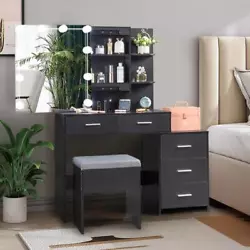 Our vanity set is a great addition for you. 3-Drawer Chest, 2 big drawers, roomy tabletop, and 2 shelves, what a...