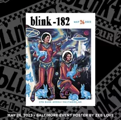 2023 5/26 Blink 182 Tour Poster CFG Bank Arena Baltimore Concert Maryland MD.