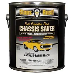 Chassis Saver, Satin Black, Gallon. Apply directly over tightly adhered rust after only marginal surface preparation...