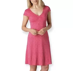 Toad&Co Rosemarie Dress. Color: Sorbet Tapestry (Pink). Organic Cotton / Tencel Lyocell/ Spandex. Size Large. Style:...