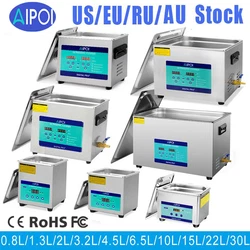 AIPOI Ultrasonic Cleaner 30L Liter Stainless Steel Industry Heated Clean Glasses. Digital Dental Stainless Steel...