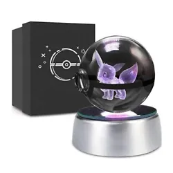 Pokémon Crystal Ball Poké Ball 3D Laser. 50mm in size. Comes with box for protection.