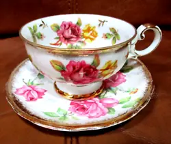 Lovely china tea cup & saucer from ROYAL STAFFORD in England in the Berekeley Rose pattern. Perfect Condition!