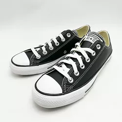 NEW Unisex CONVERSE Chuck Taylor All Star Leather Low Top Black / White (132174C), Sz 7.0 - 8.0, 100% AUTHENTIC! Luxe...