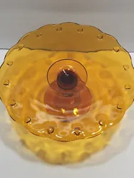 Vintage Indiana Glass Beautiful Amber Teardrop Pedestal Cake Plate. Please refer to the photos for they are part of the...