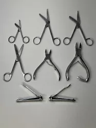 (2) Heavy Duty Ingrown Toenail Clippers. (2) Toenail Clippers. (4) Surgical Bandage Scissors. All recently cleaned and...