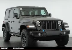 This ALL NEW 2023 Jeep Wrangler Willys 4xe features the sting gray clear coat exterior and black cloth seats. This...