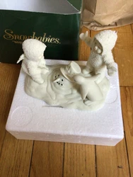 Vtg New Dept 56 SNOWBABIES Baby WHERE DID HE GO Snowman FIGURINE Penguin.