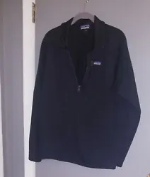 Size Med Vtg PATAGONIA half Zip Jacket Coat Lone Sleeve Black.