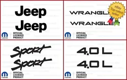 Jeep Wrangler TJ in the color - Full set of decals for your TJ (2 of each). - Decals are in the color: Gloss Black. Our...