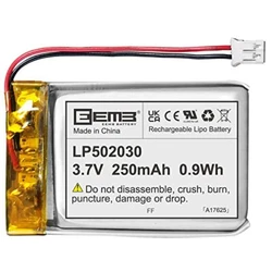 ●UN38.3 Certifié. Tension : 3,7 V ; Capacité typique : 250 mAh, Capacité minimale : 230 mAh ; Poids : environ...