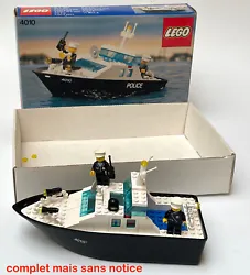 Bateau de Police rescue boat référence 4010. Boîte LEGO de 1987 - il manque les stickers 
